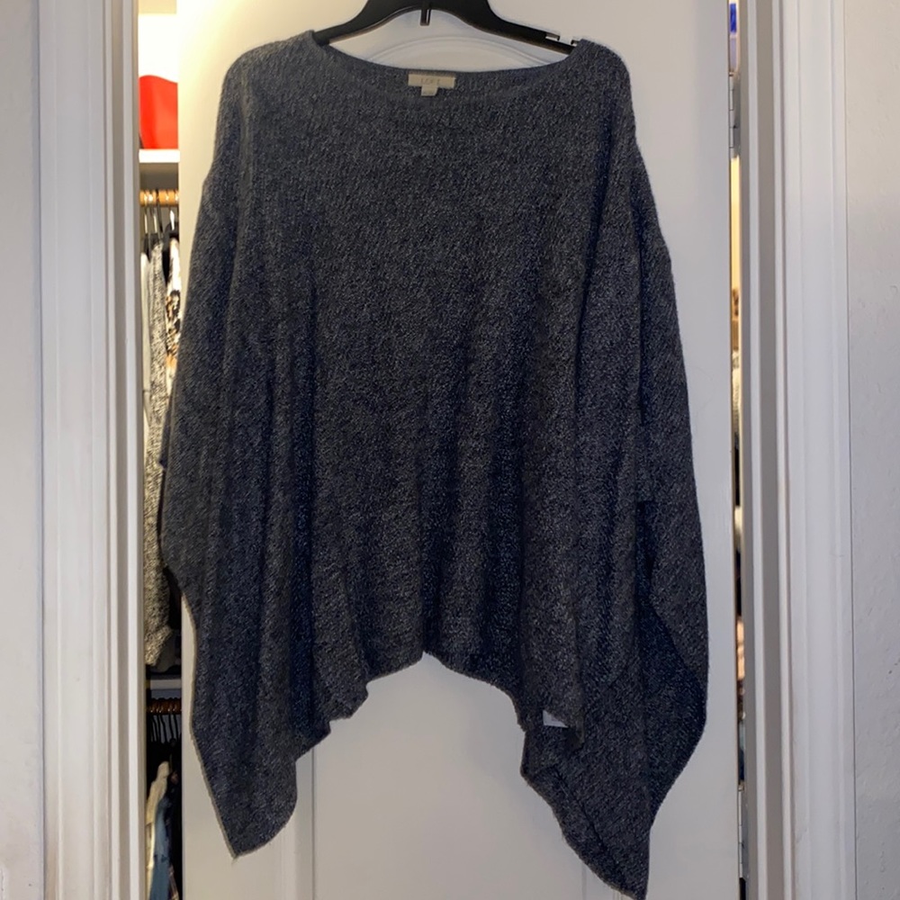 Navy sweater poncho
